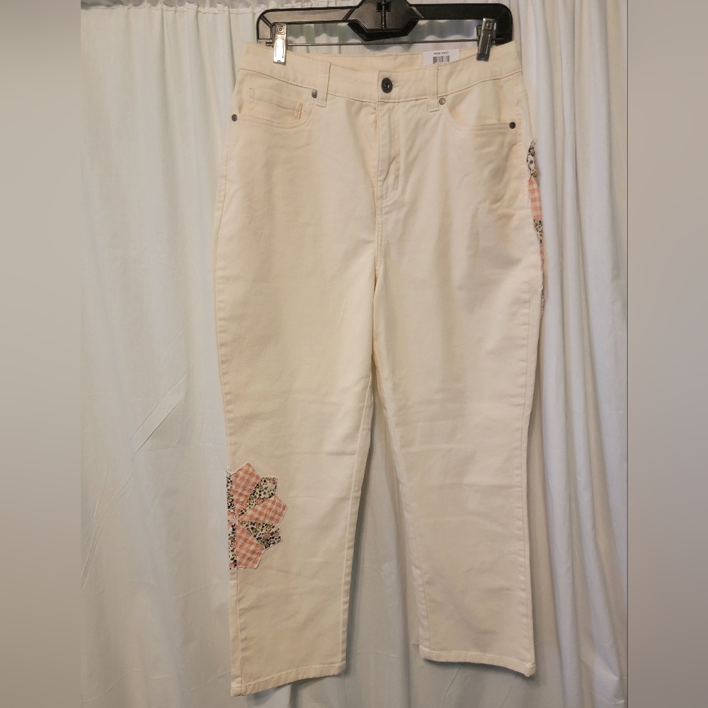 Style & Co Quilted Patchwork Boho Straight Mom Pa… - image 4